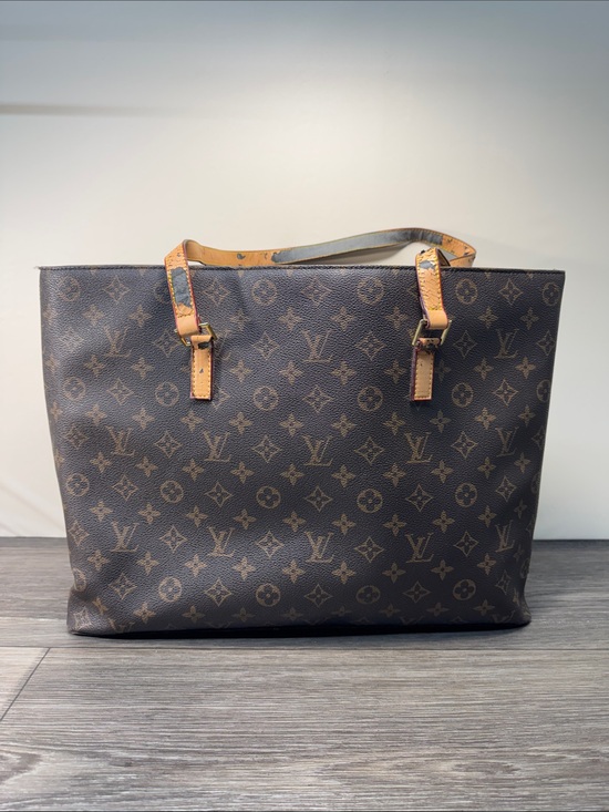 - Handbags - Louis Vuitton Monogram Canvas Tote in Brown with Tan Straps